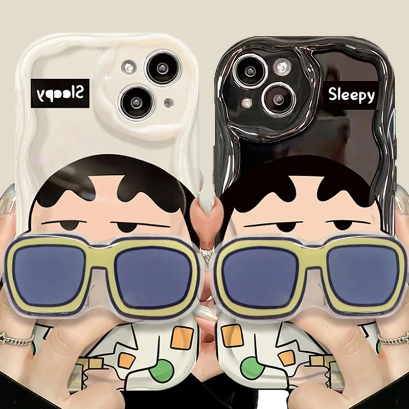 C-Crayon S-ShinChan Case for Samsung Galaxy S25 S24 S23 S22 S21 Ultra Plus S20 FE A73 A72 A71 A56 A55 A54 5G A51 4G Holder Cover