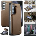 CaseMe Magnetic Flip Leather Phone Case for Samsung Galaxy Z Fold 5 4 3 5G Wallet Card Holder Shockproof Back Cover Coque Etui