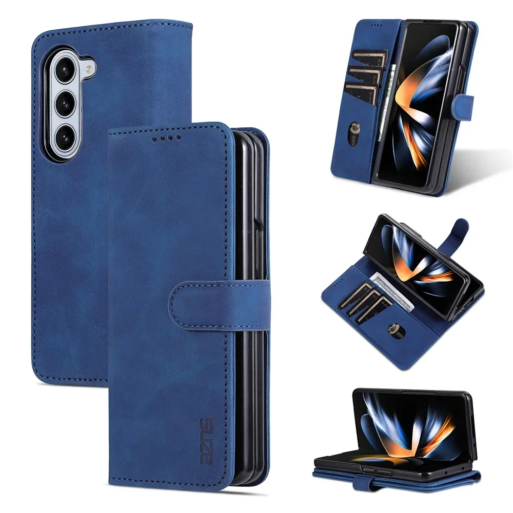 | Wholesale Price at Gaffar India Flip Phone Case for Samsung Galaxy Z Fold6 5 4 3 Fold5 Fold4 Fold3 5G Card Slot Holder Kickstand Wallet Shockproof Leather Cover - Image 2