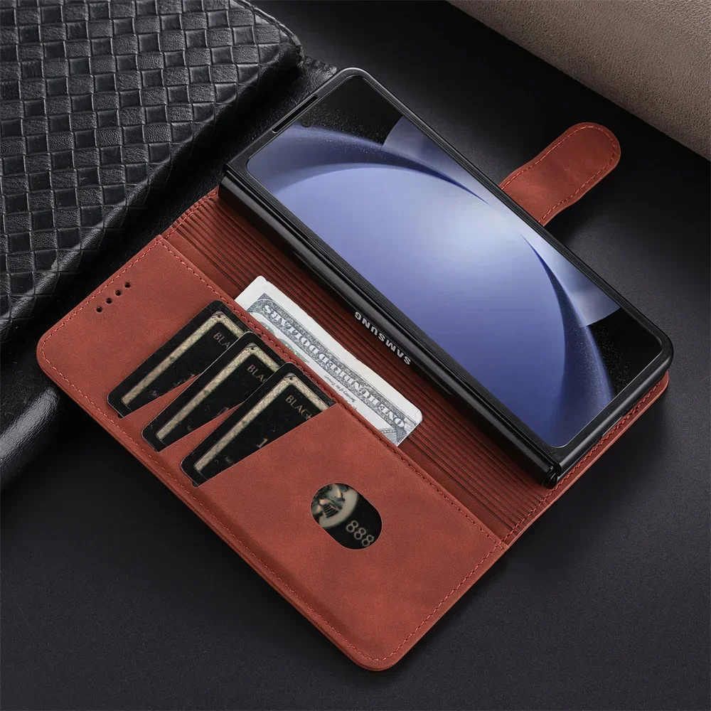 | Wholesale Price at Gaffar India Flip Phone Case for Samsung Galaxy Z Fold6 5 4 3 Fold5 Fold4 Fold3 5G Card Slot Holder Kickstand Wallet Shockproof Leather Cover - Image 6