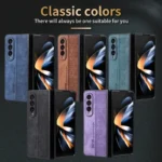 FLYKYLIN Luxury Leather Business Phone Case For Samsung Galaxy Z Fold 7 6 5 4 3 Fold 4 Leather Skin Protective Back Cover