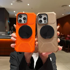 For Magsafe Magnetic 360°Rotat Metal Car Bracket Ring Luxury Armor Phone Case For iPhone 17 Pro Max Air 15 12 13 14 16 Pro Max E
