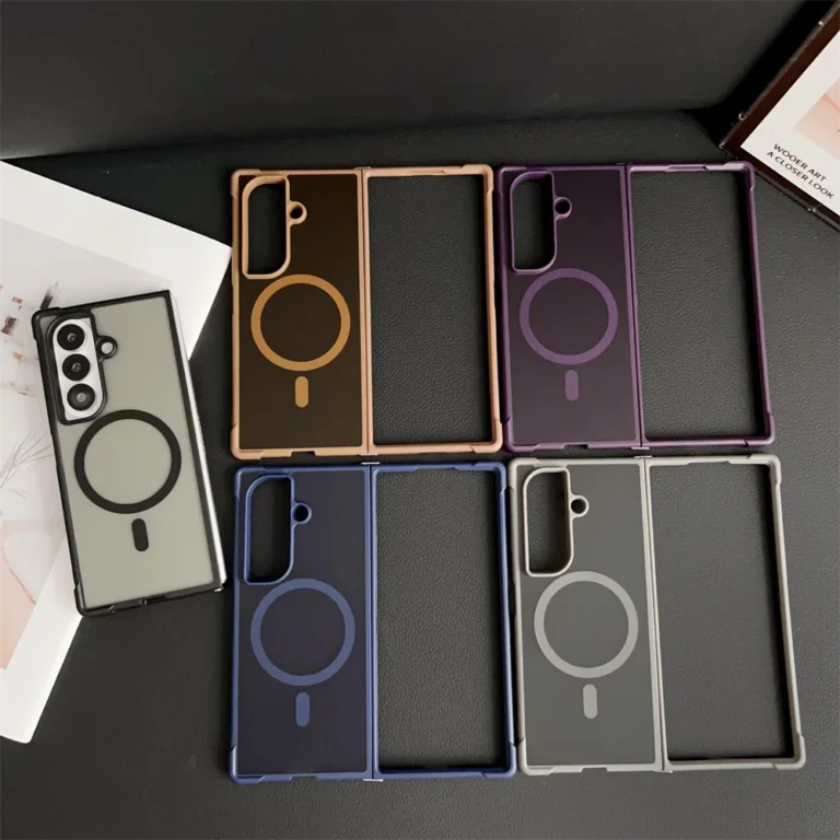 For Magsafe Magnetic Matte Transparent Phone Case for Samsung Galaxy Z Fold 7 6 5 4 Fold7 Fold6 Airbag Bumper Shockproof Cover