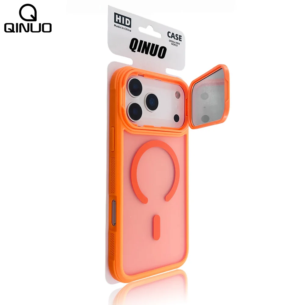 For Magsafe Transparent Lens Holder Case For iPhone 17 Air 16 15 14 13 12 11 Pro Max Plus Magnetic Shockproof Stand Hard Cover