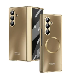 For Samsung Galaxy Z Fold 7 Case Hard plating Magnetic wireless charging Protective Back Cover Case For Z Fold7 6 5 Phone Shell