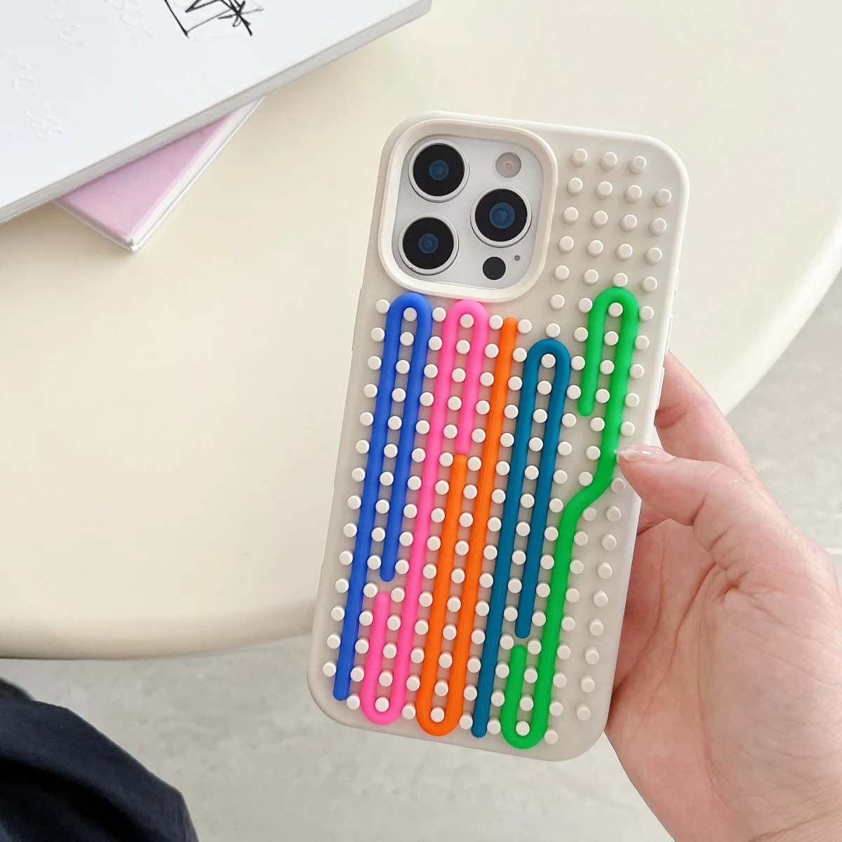 Funny DIY Dot Pattern Puzzle Maze Decompression Silicone Case For iPhone 16 15 14 13 Pro Max Creative Cute Shockproof Soft Cover - Image 2