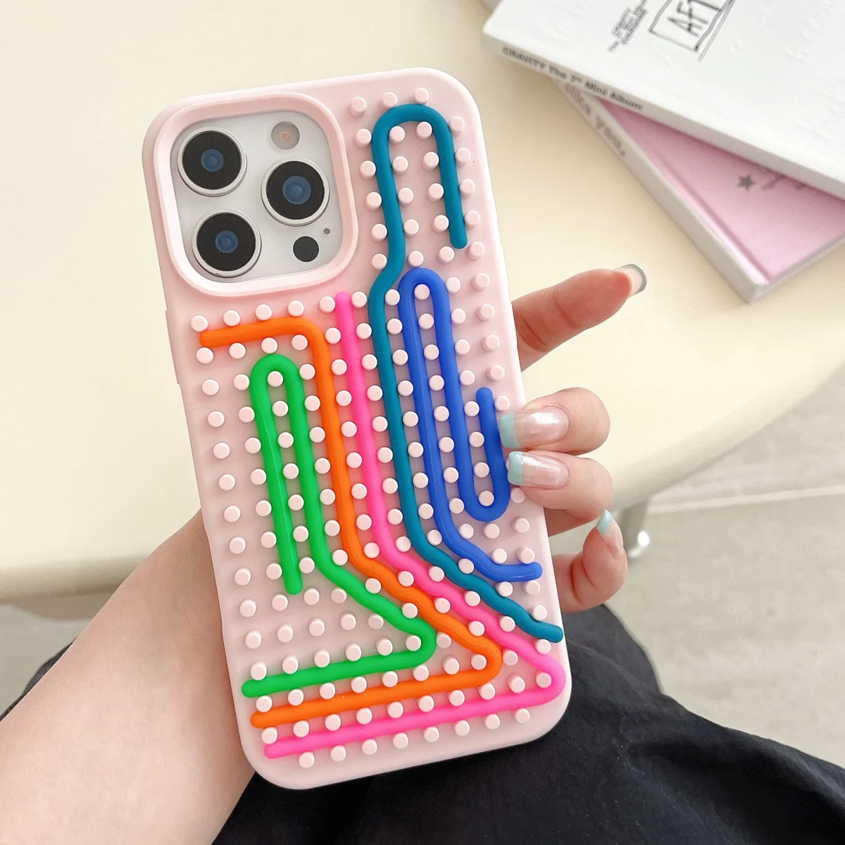 Funny DIY Dot Pattern Puzzle Maze Decompression Silicone Case For iPhone 16 15 14 13 Pro Max Creative Cute Shockproof Soft Cover - Image 3