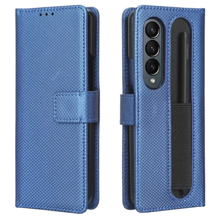 | Wholesale Price at Gaffar India Leather Case For Samsung Galaxy Z Fold 6 5 4 3 Fold6 Fold5 5G With Pen Slot Card Solt Holder Phone Book Wallet Cover No With Pen