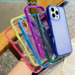 Luxury Bright Candy Color Shockproof Case for iPhone 16 15 14Plus 13 12 11 Pro Max Soft Bumper Armor Aesthetic Clear Phone Cover