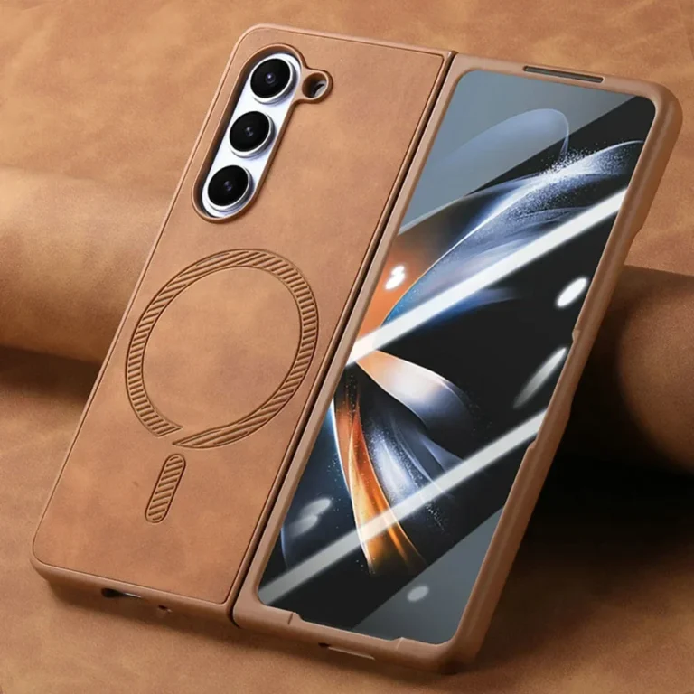 | Wholesale Price at Gaffar India Luxury Busines Sle Leather Magnetic Magsafe Phone Case for Samsung Galaxy Z Fold 7 6 5 4 Coque Shockproof Protection Back Cover