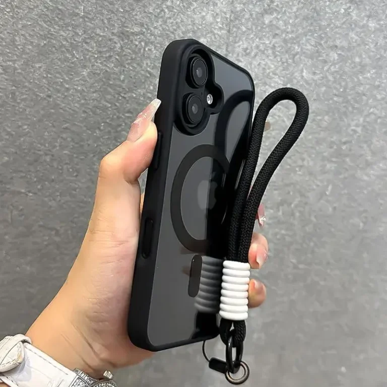 | Wholesale Price at Gaffar India Luxury Clear For Magsafe Phone Case For iPhone 16 15 14 13 12 11 Pro Max With Lanyard Shockproof Armour Wrist Strap Back Cover