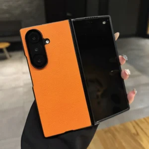 Luxury Matte Leather Texture Case For Samsung Galaxy Z Fold 7 6 5 4 Soft Silicone Shockproof Bumper Cover For Samsung Z Flod7 Featured