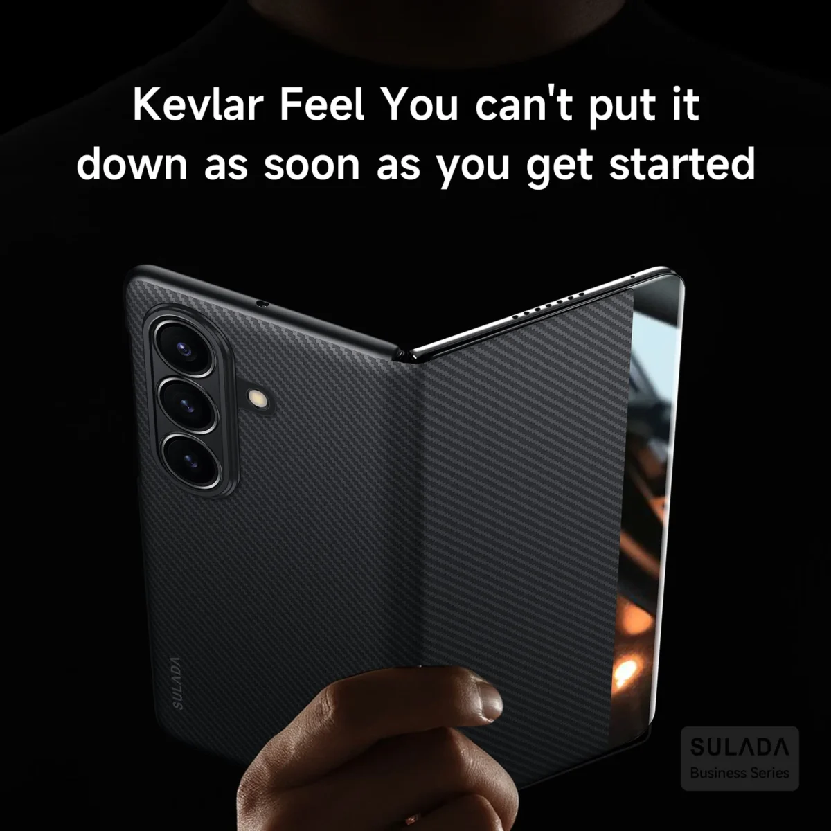 Luxury PU Leather Carbon Fiber Texture Hard PC Phone Cover for Samsung Galaxy Z Fold 7 6 5 Case For Wireless Charging - Image 2