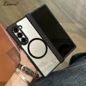 Luxury Transparent for Magsafe Case for Samsung Galaxy Z Fold 7 6 5 4 fold7 Magnetic Wireless Charging Hinge Shockproof Cover