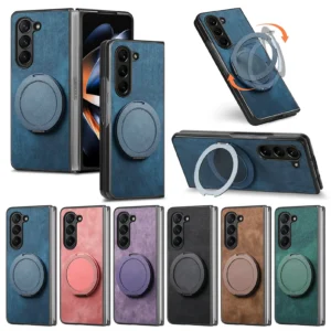 Magnetic 360° Rotating Invisible Kickstand Cover Phone Case for Samsung Galaxy Z Fold 7 6 5 4 3 Fold7 Fold6 Fold5 Fold4 Fold3 5G