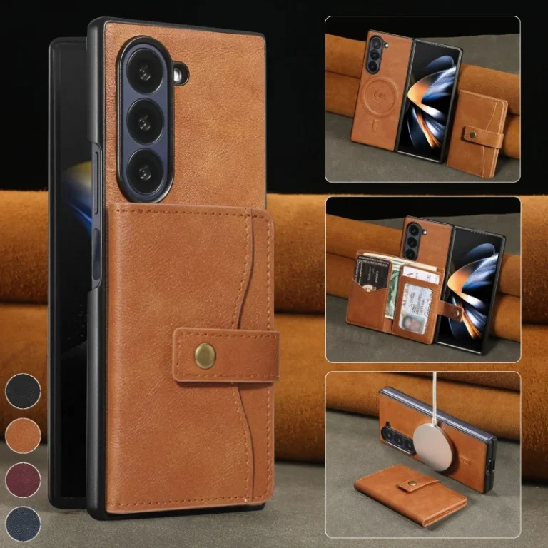 | Wholesale Price at Gaffar India MagSafe Wireless Charging Wallet Card Phone Case For Samsung Galaxy Z Fold 7 6 5 4 3 Fold7 Fold6 Fold5 Flip Purse Holder Cover
