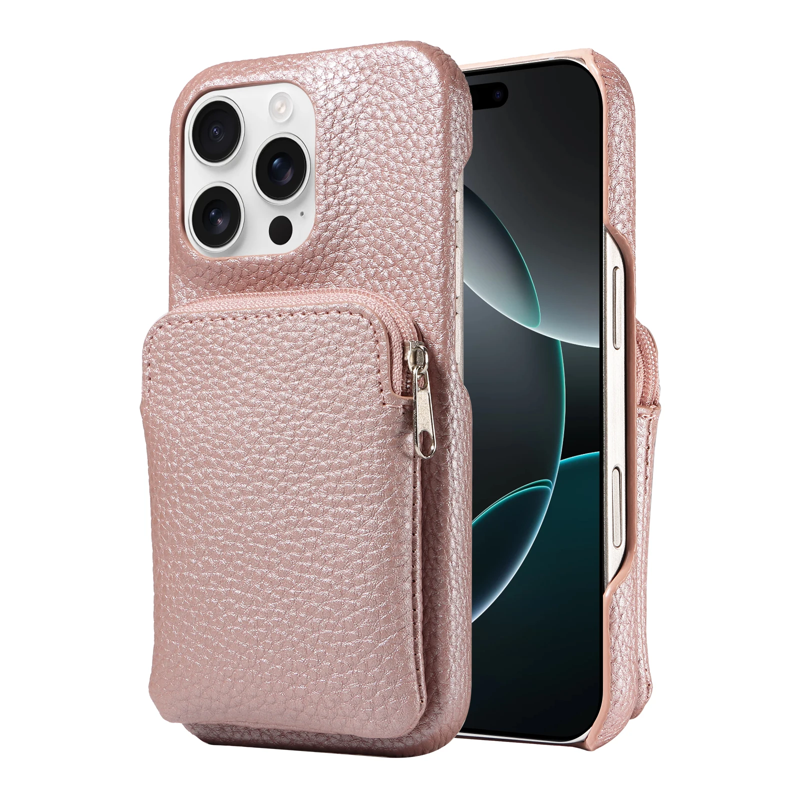 PU Leather Phone Case for IPhone 16 Pro Max15 Pro Max 14 13 12 11 Pro Max Plus Mini 7 8  with Zipper Wallet and Anti-drop Cover