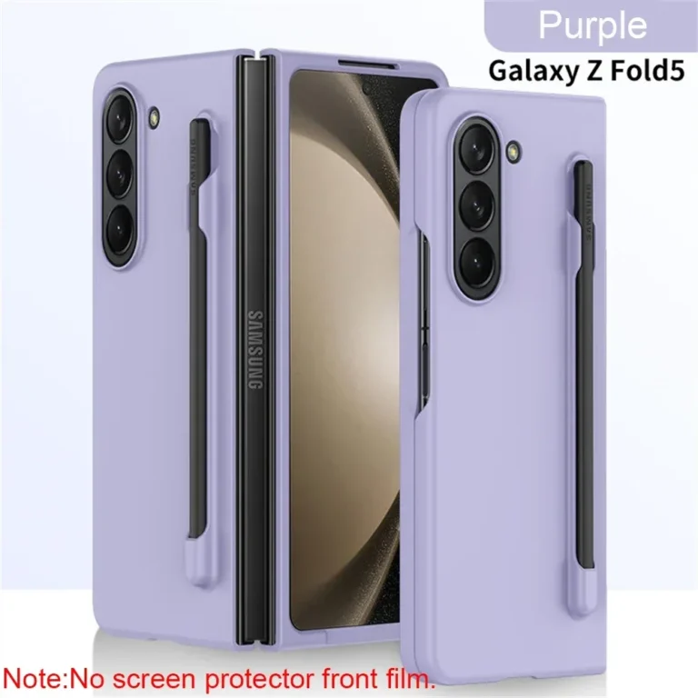 Skin Feel Slim Case for Samsung Galaxy Z Fold 6 5 4 3 with Stylus Pen Slot Holder Plastic Fold Shockproof Protection Hard Cover