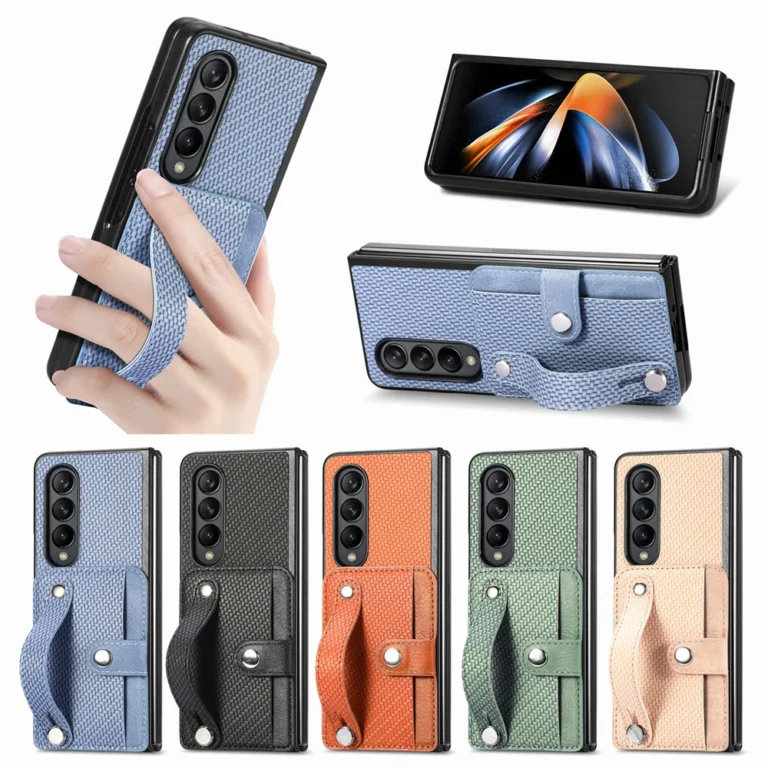 Stand Case for Samsung Galaxy Z Fold 5 4 3 2 Cover PU Leather Wallet Card Pocket Shockproof Fold Shell Matte Ring Holder Fundas