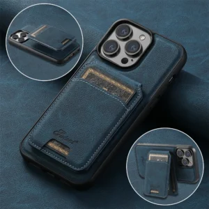 SUTENI Magnetic Card Slot Luxury Leather Wallet Bags Phone Cases For iPhone 17 16 15 14 13 12 Pro Max Plus Cover