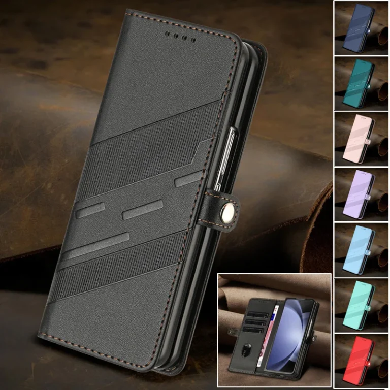 Thin Suede Flip Leather Phone Case  for Samsung Galaxy Z Fold 7 5G Z Fold 6 5 4 3 Fold7 Flip Stand Wallet Cards Back Cover Coque
