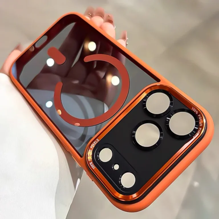 | Wholesale Price at Gaffar India Transparent Metal Camera Bumper Cases For iPhone 17 11 12 13 16 Pro Max 15 16 Plus 17 Air For Magsafe Magnetic Clear Phone Cover
