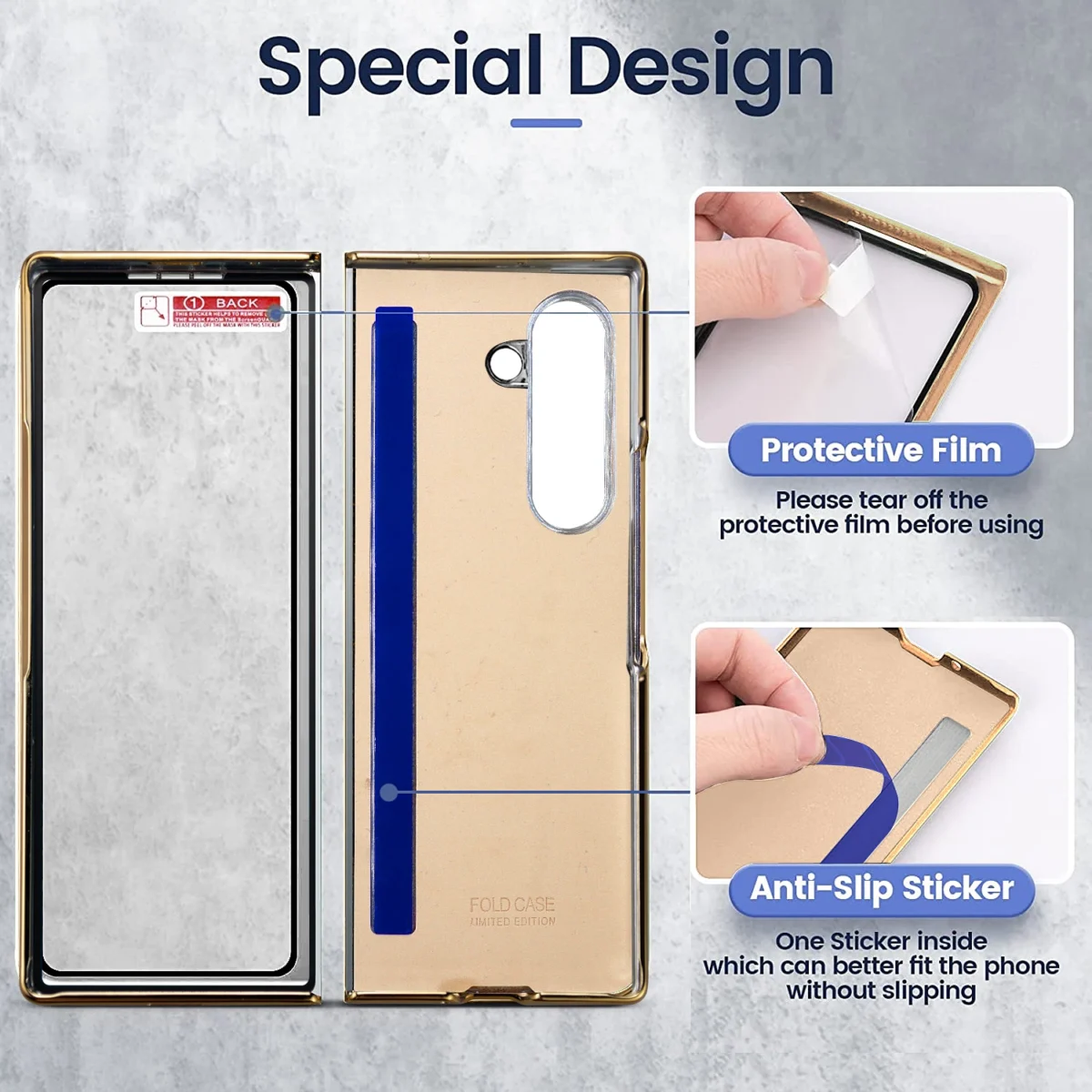 VIETAO For Samsung Galaxy Z Fold 7 Case With Ring Holder&Built-in Screen Protector Women Quilted Leather Z Fold 6 5 4 Phone Case - Image 3