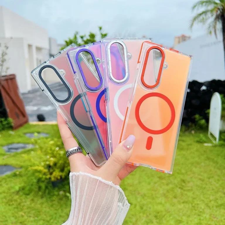 | Wholesale Price at Gaffar India Z Fold7 Colorful Translucent Magnetic Phone Case For Samsung Galaxy Z Fold 6 7 fold6 Gradient Wireless Charging Shockproof Cover