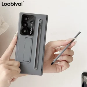 Z Fold7 Invisible Bracket 2in1 Pen Slot Phone Case For Samsung Galaxy Z Fold 7 6 Fold6 with Screen Film Armor Shockproof Cover