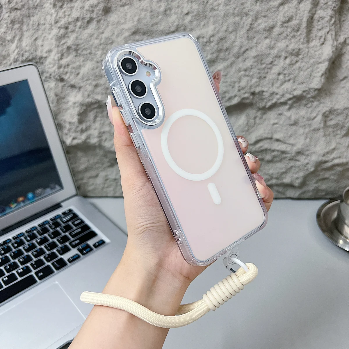 New Laser Gradient Lanyard Shockproof Magnetic Case For Samsung Galaxy A16 A06 A55 A54 A53 A35 A25 A15 A05 A05S Magsafe Cover - Image 5