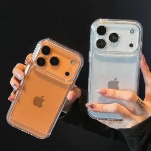 Luxury Clear Hard Acrylic Phone Case For iPhone 17 Air 16 15 14 13 12 11 Pro Max XS XR X Plus Soft Shockproof Bumper Cover