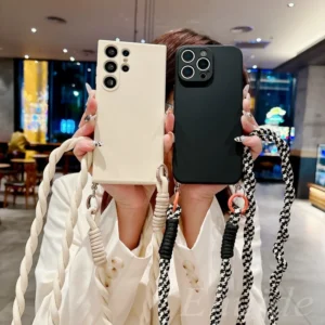 Shockproof Case for Samsung Galaxy S25 Ultra S23 S24 FE A56 A16 A36 A06 A55 A35 A15 Colorful Crossbody Lanyard Strap Soft Cover