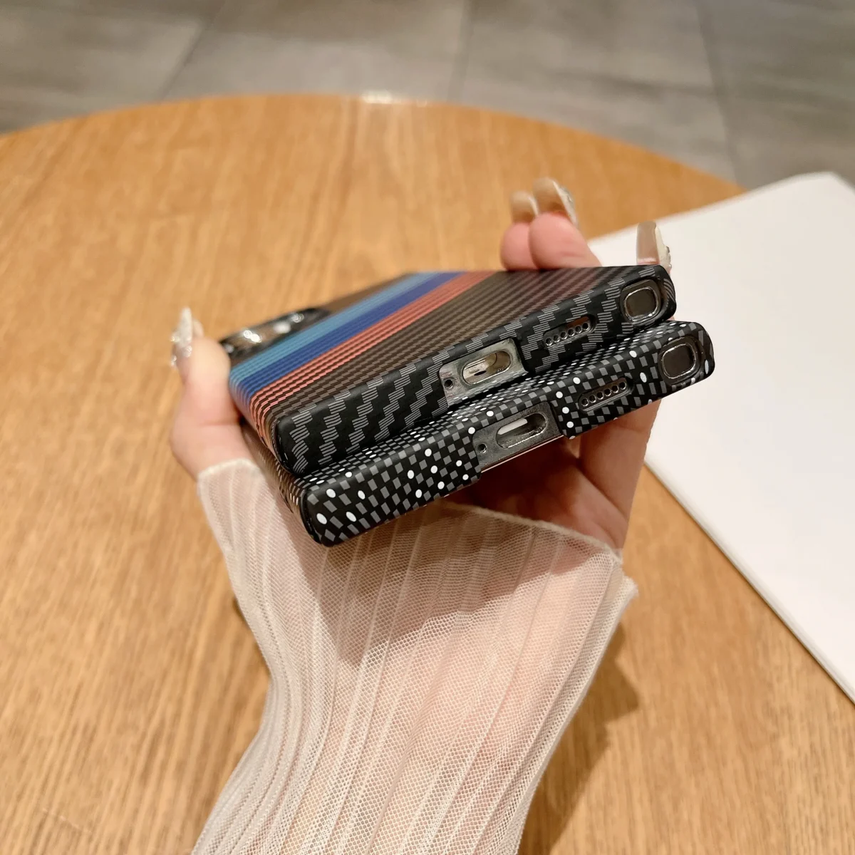 Carbon Fiber Texture Armor Magnetic For Magsafe Case For Samsung S25 S24 S23 S22 Note 20 Ultra 10 Plus A56 A16 A55 Hard PC Cover - Image 5