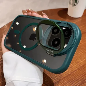 Camera Protection Stand Holder Clear Cases For iPhone 17 Air 16 15 13 12 11 14Pro Max For Magsafe Magnetic Wireless Charge Cover