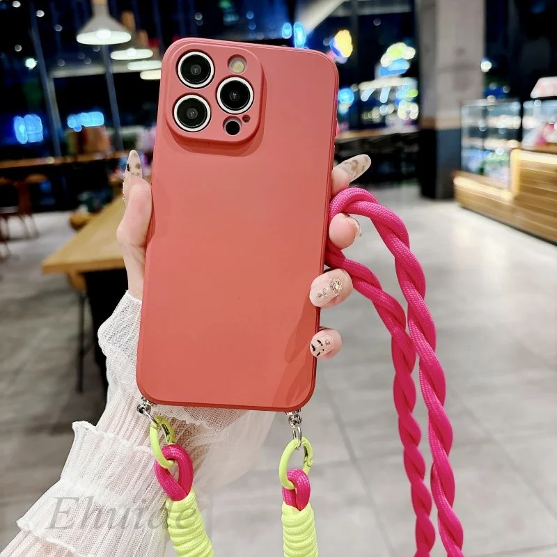 | Wholesale Price at Gaffar India Shockproof Case for Samsung Galaxy S25 Ultra S23 S24 FE A56 A16 A36 A06 A55 A35 A15 Colorful Crossbody Lanyard Strap Soft Cover - Image 4