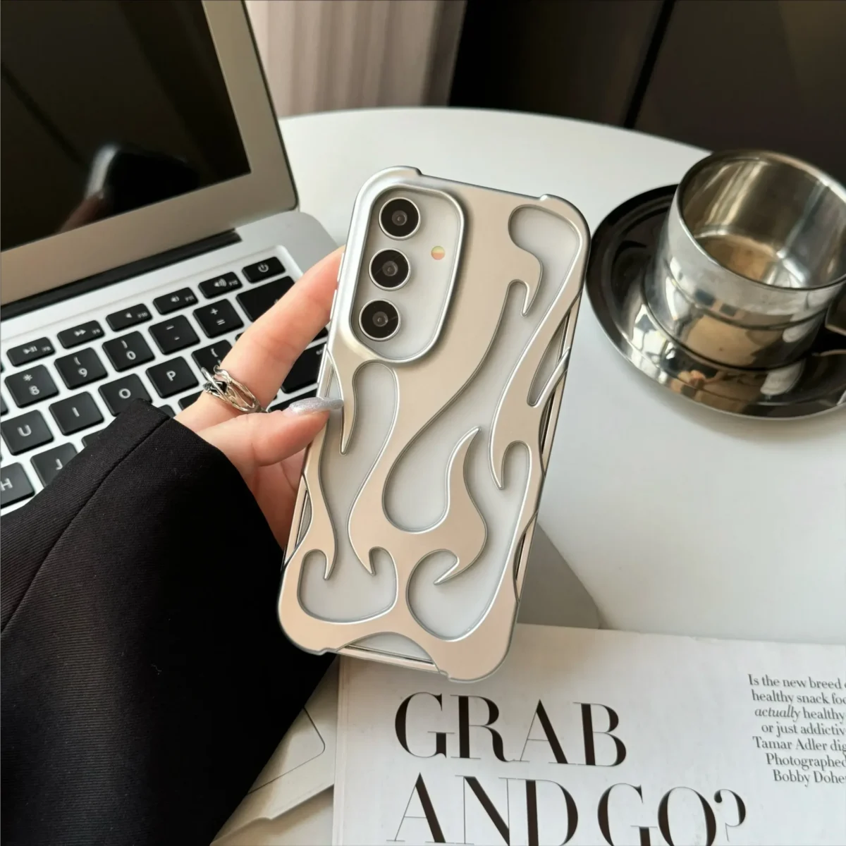 New 3D Flame pattern Case For Samsung Galaxy S25 S24 S22 S23 Ultra Plus A16 A06 A55 Fashion Hollow Slim Shockproof soft Cover - Image 5