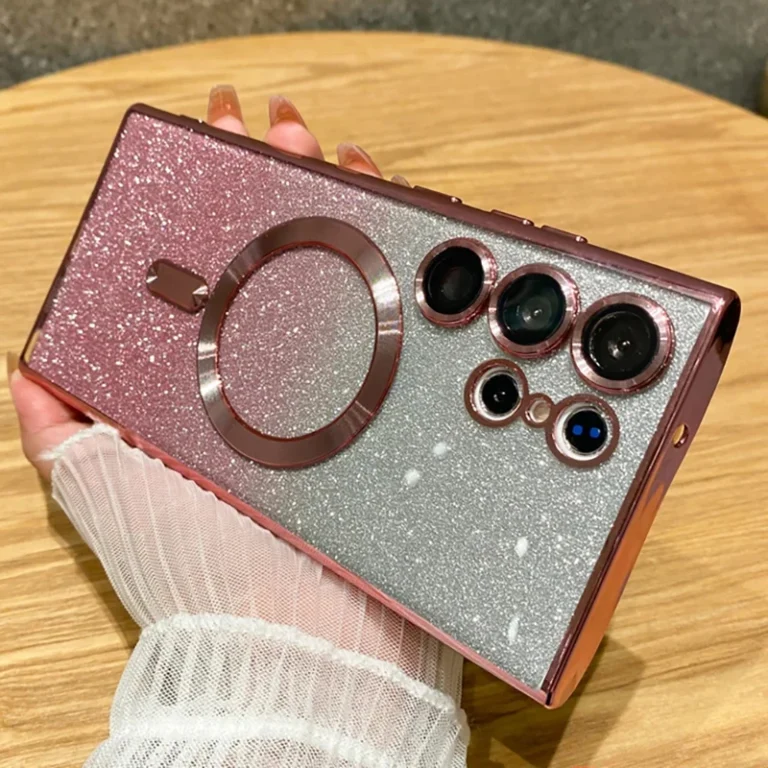 | Wholesale Price at Gaffar India Glitter Luxury Magnetic Woman Case For Magsafe For Samsung Galaxy S24 S23 S22 S25 Ultra Plus Accessories Wireless Charging Cover