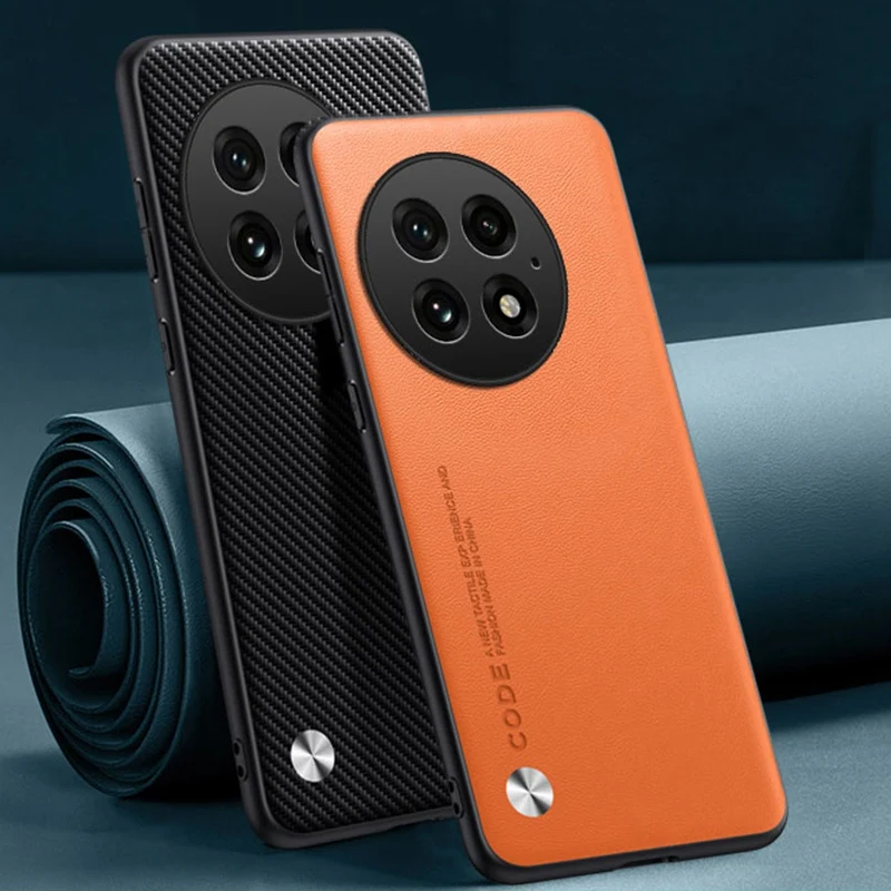 Luxury PU Leather Case For OnePlus 13 5G Back Cover Matte Silicone Shockproof Protection Phone Case For One Plus 13 OnePlus13