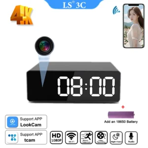LS 1080P WiFi Mini Camera Full HD Clock Camera with Movement Detect Night Vision for Home and Office Surveillance