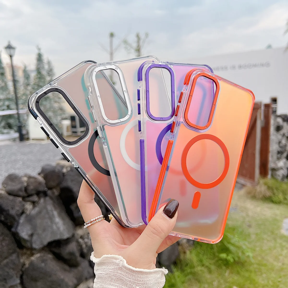 Metal Lens MagSafe Phone Case For Samsung Galaxy A56 A36 A26 A16 A06 A55 A54 A53 A35 A34 5G 4G Wireless Charging Discolour Cover - Image 2