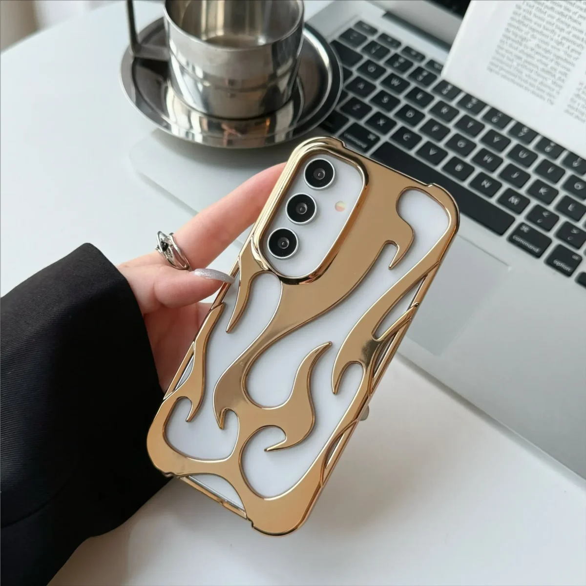 New 3D Flame pattern Case For Samsung Galaxy S25 S24 S22 S23 Ultra Plus A16 A06 A55 Fashion Hollow Slim Shockproof soft Cover - Image 4