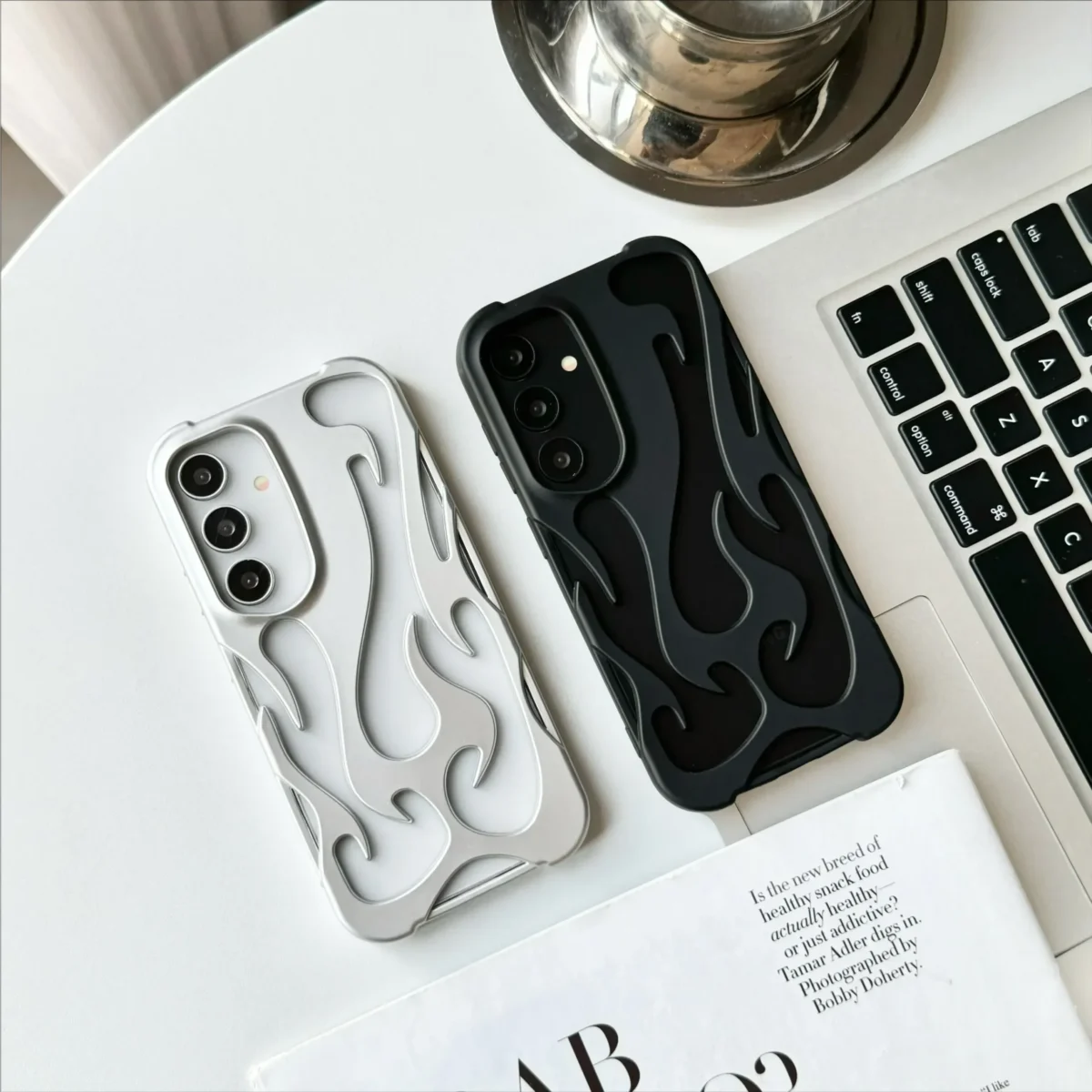 New 3D Flame pattern Case For Samsung Galaxy S25 S24 S22 S23 Ultra Plus A16 A06 A55 Fashion Hollow Slim Shockproof soft Cover - Image 3