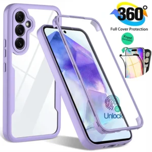 360 Full Cover Screen Protector Phone Cases For Samsung Galaxy A56 A55 5G A35 A36 A16 A15 A54 A53 A34 A14 A32 A13 A33 A12 Case