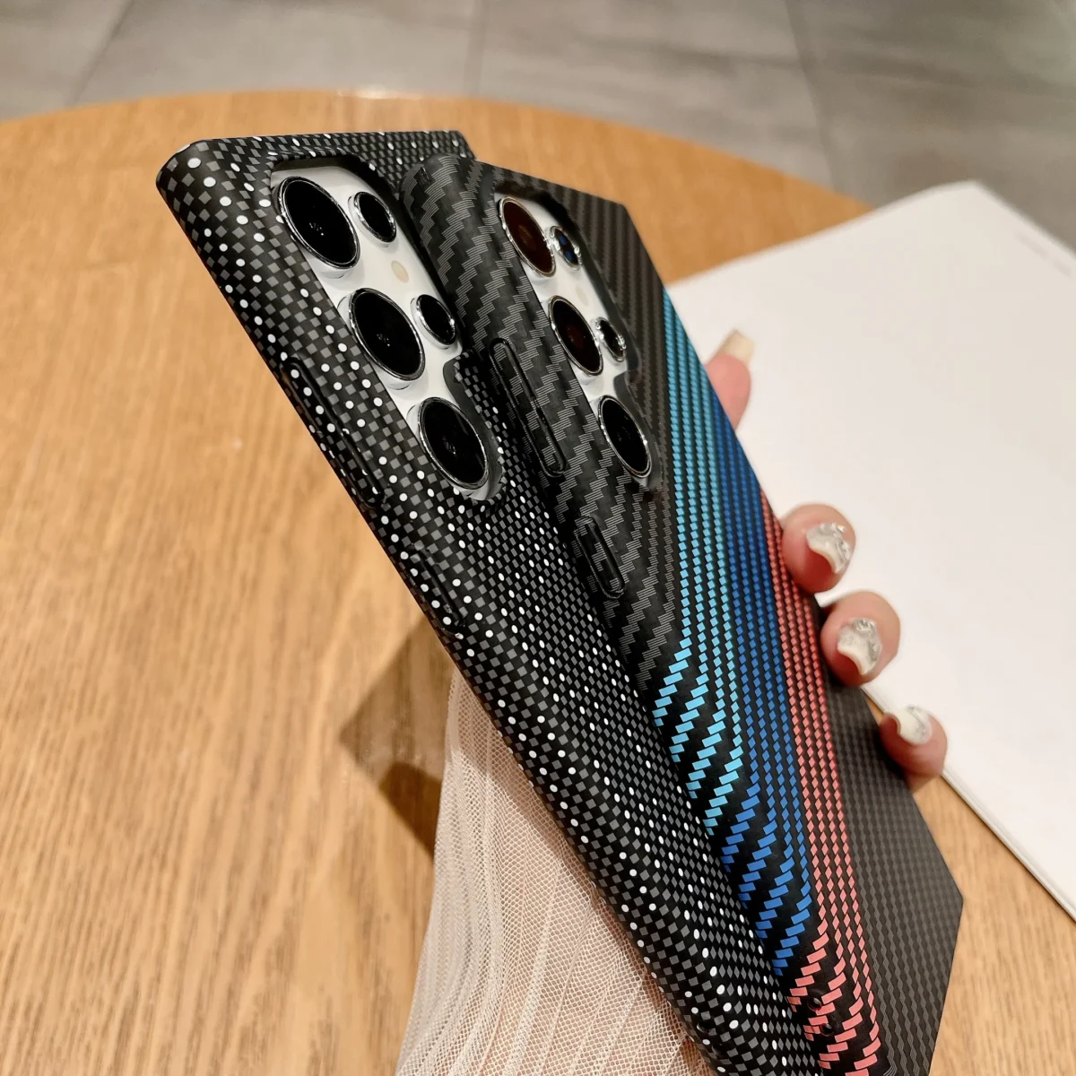 Carbon Fiber Texture Armor Magnetic For Magsafe Case For Samsung S25 S24 S23 S22 Note 20 Ultra 10 Plus A56 A16 A55 Hard PC Cover - Image 4