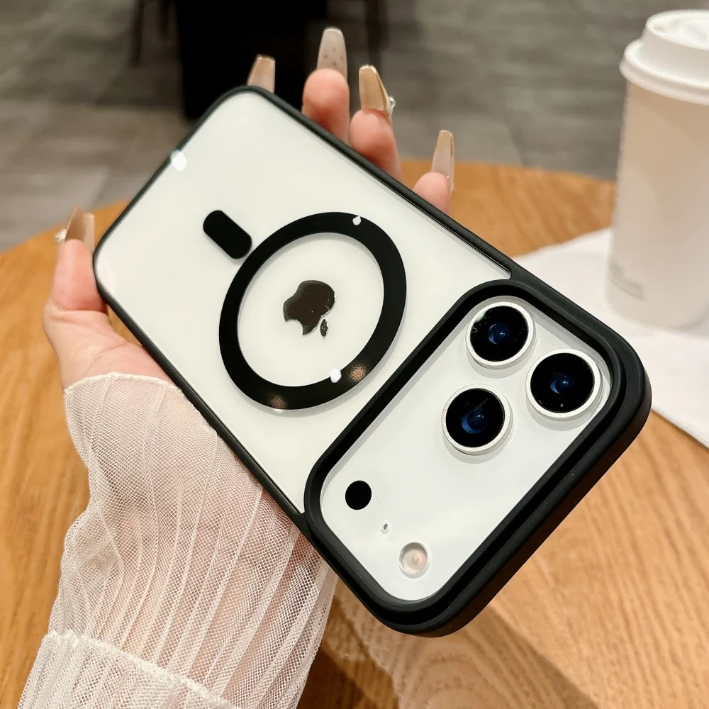 For Magsafe Case For iPhone 17 Air 17Promax 16 15 14 Pro Max Plus 13 12 Mini 11 16E SE4 17Pro Original Transparent Acrylic Cover