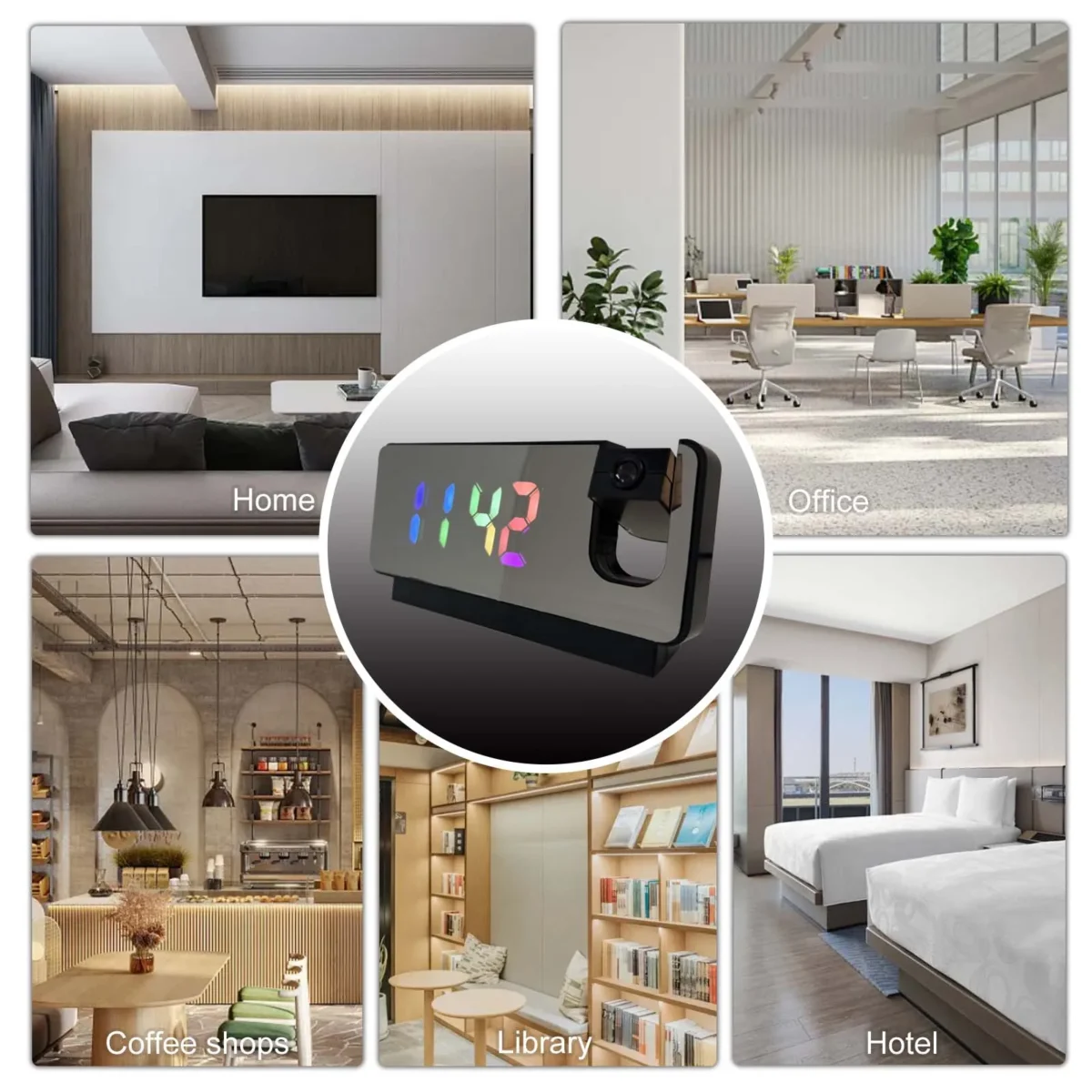 4K Ultra HD Projection Alarm Clock Camera with Wi-Fi, Motion Detection, Remote Viewing, Recording, Nanny Cam for Indoor Security - Image 6
