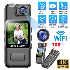 4K WiFi Ultra HD Mini Camera Portable Police Camera Infrared Night Vision Function Suitable for Police Use, Outdoor Cycling, etc