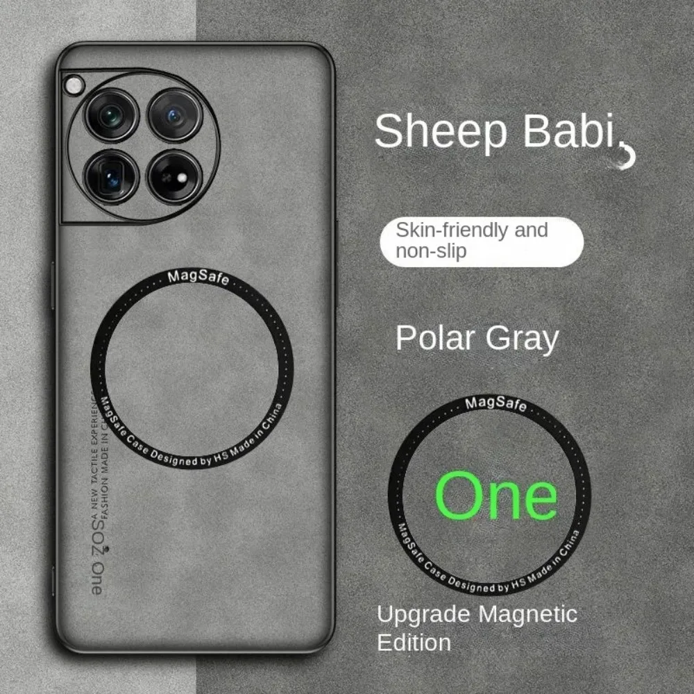 Sheepskin Vintage Magnetic Leather Soft Phone Case For One Plus OnePlus 13 13R 12 12R 11 11R 5G Magsafe Wireless Charging Cover