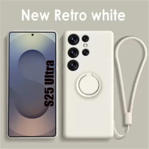 Magnetic Holder Ring Case For Samsung Galaxy S25 S24 S23 S22 Ultra S21 Plus FE Liquid Silicone Cover For Samsung S25 Ultra Cases