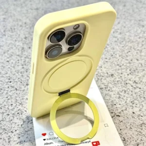 Luxury Liquid Silicone Stand Ring Holder Magsafe Case For iPhone 17 16 15 14 13 12 11 Pro Max Plus Magnetic Matte Bumper Cover